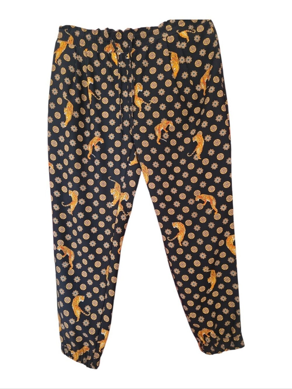 ZARA BASIC Tiger & Medallion Print Trousers (Size M)